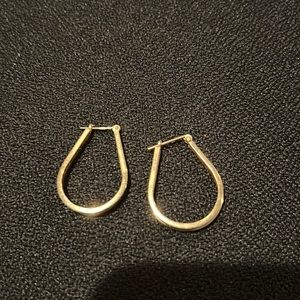 14K Gold Double Band Vintage Earrings
